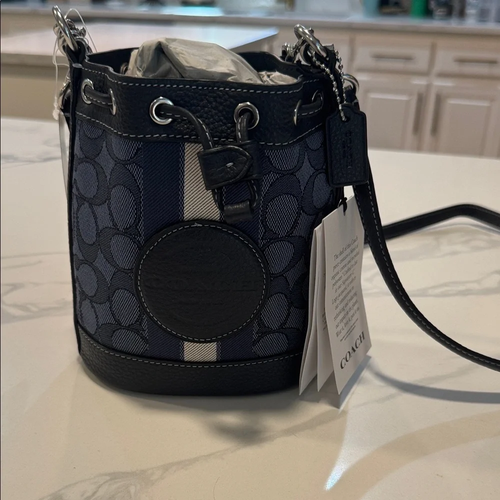 Coach Jacquard Mini Bucket Bag - Picture 1 of 8